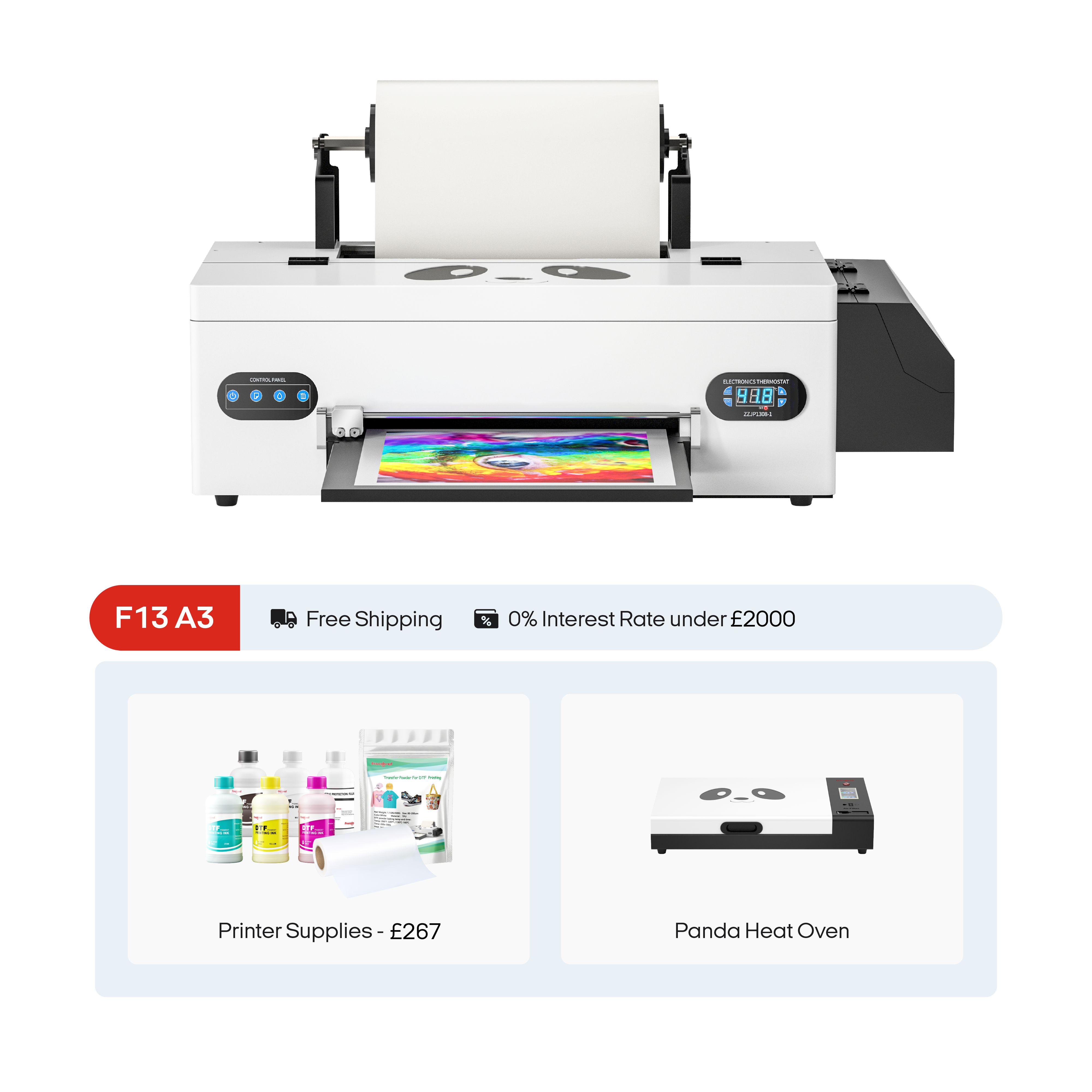 Procolored F13 Panda DTF-Drucker 13" A3 L1800 & Ofen