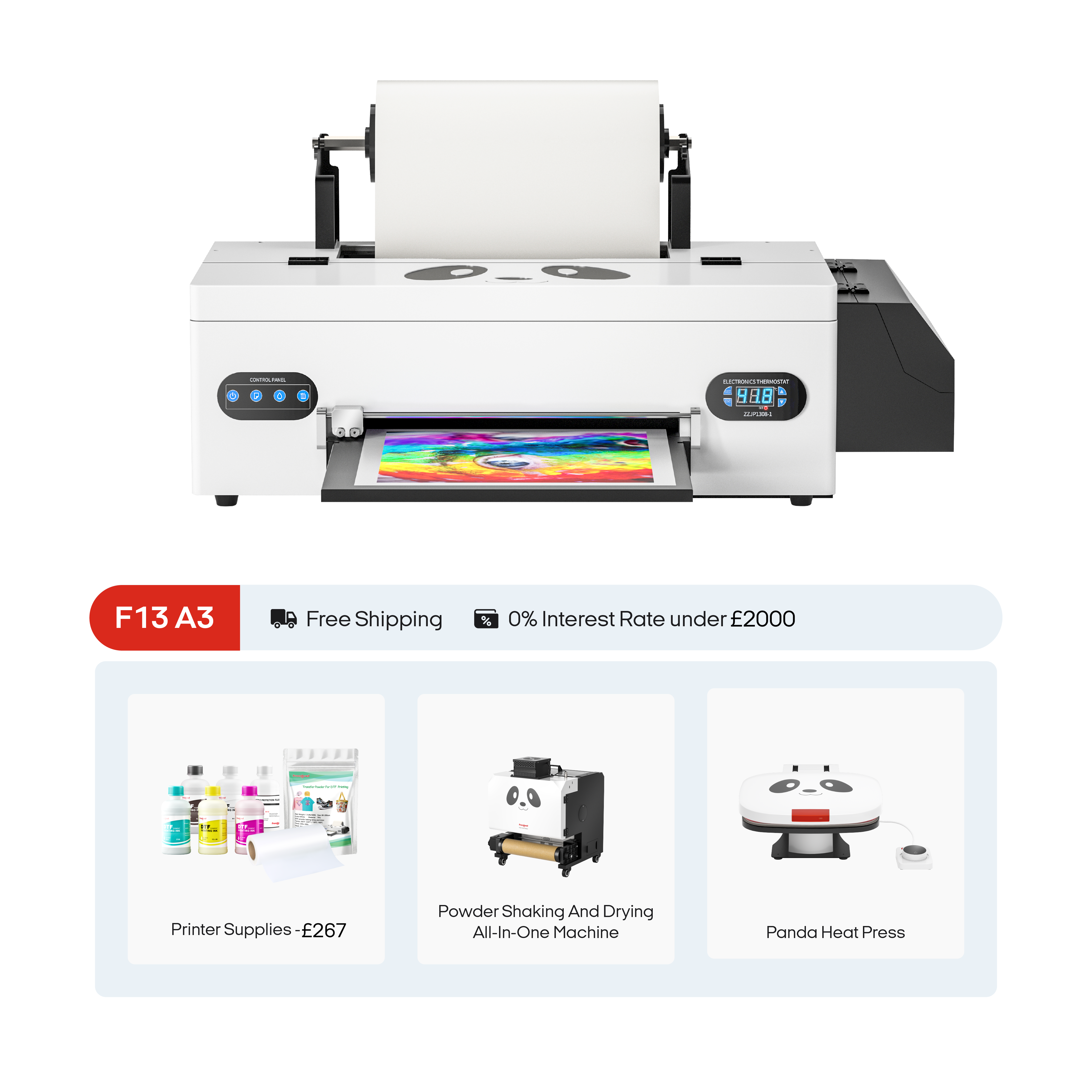 Procolored F13 Panda DTF-Drucker 13" A3 L1800 & Ultimate Bundle