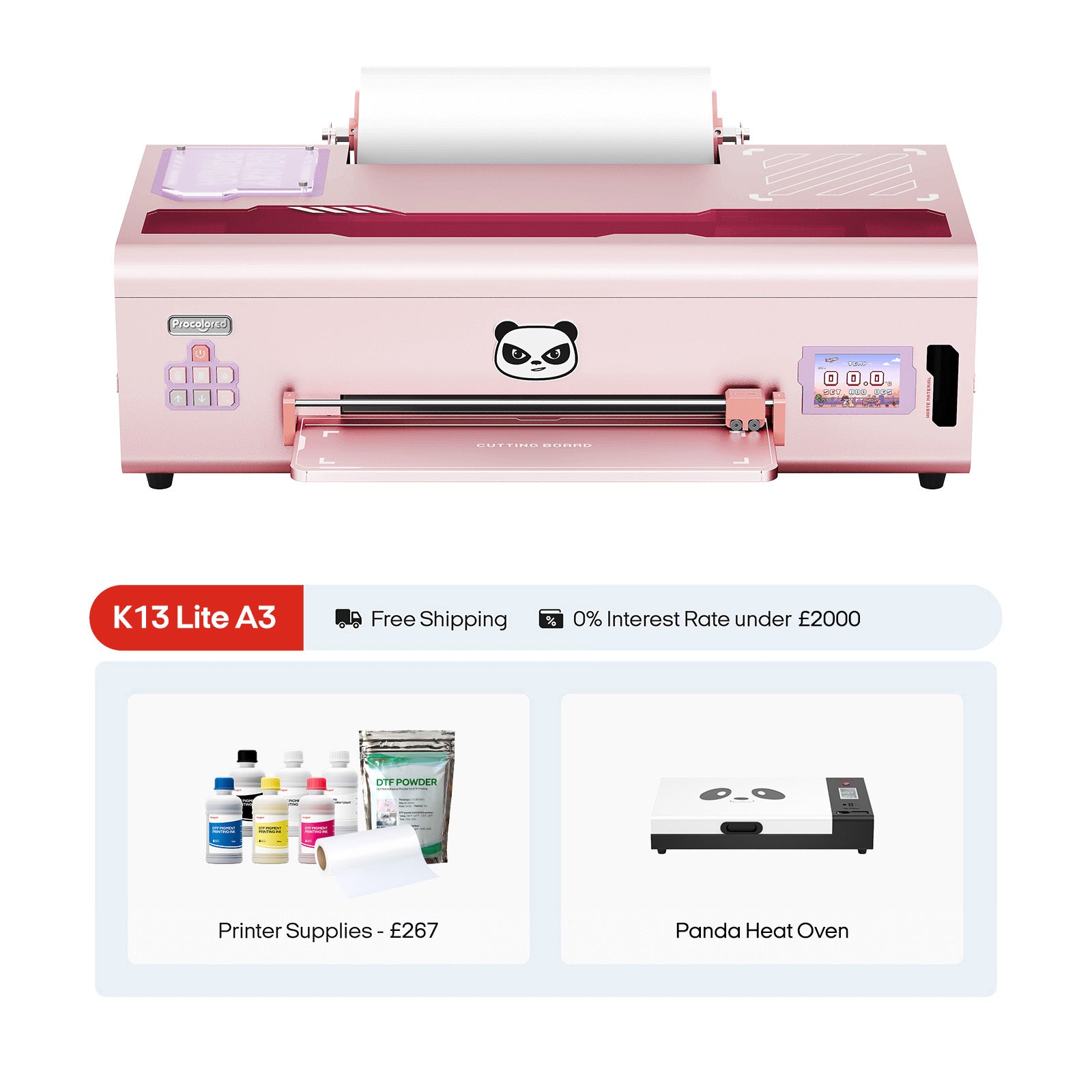 Procolored K13 Lite DTF Printer 13" A3 & Oven - Pink