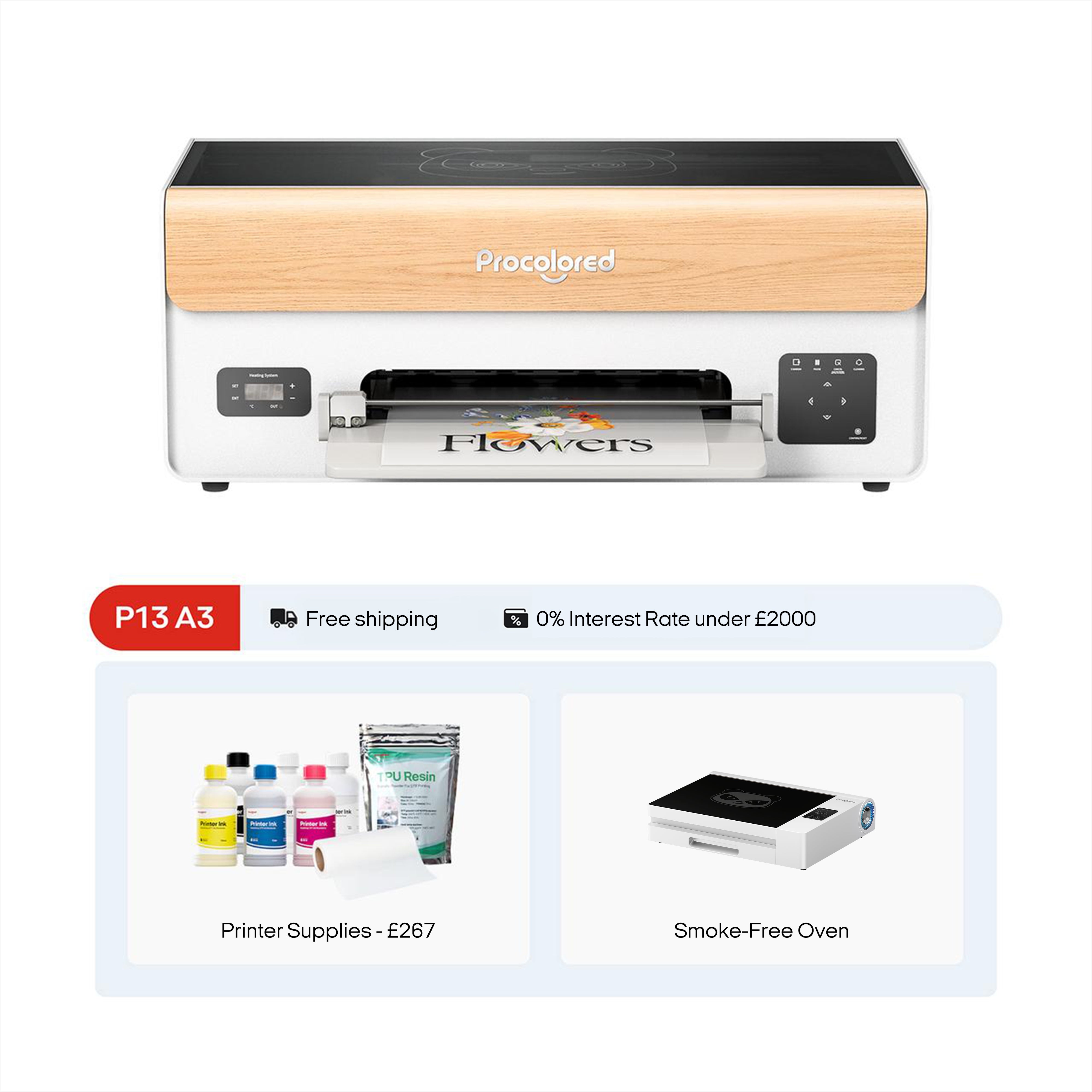 Impresora DTF Procolored P13 13" A3 XP600 y Horno