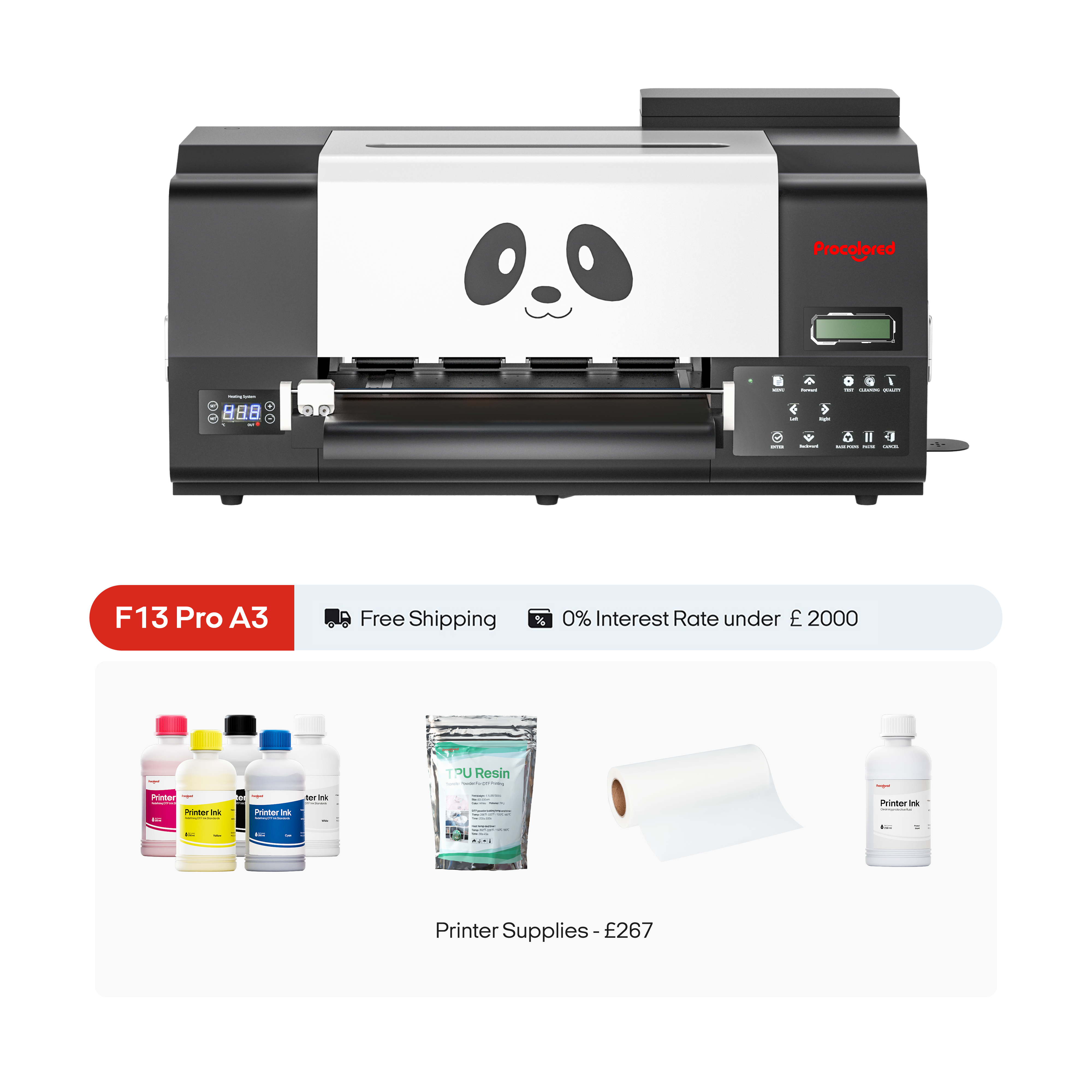 Impresora Procolored F13 Pro Panda DTF 13» A3 Dual XP600