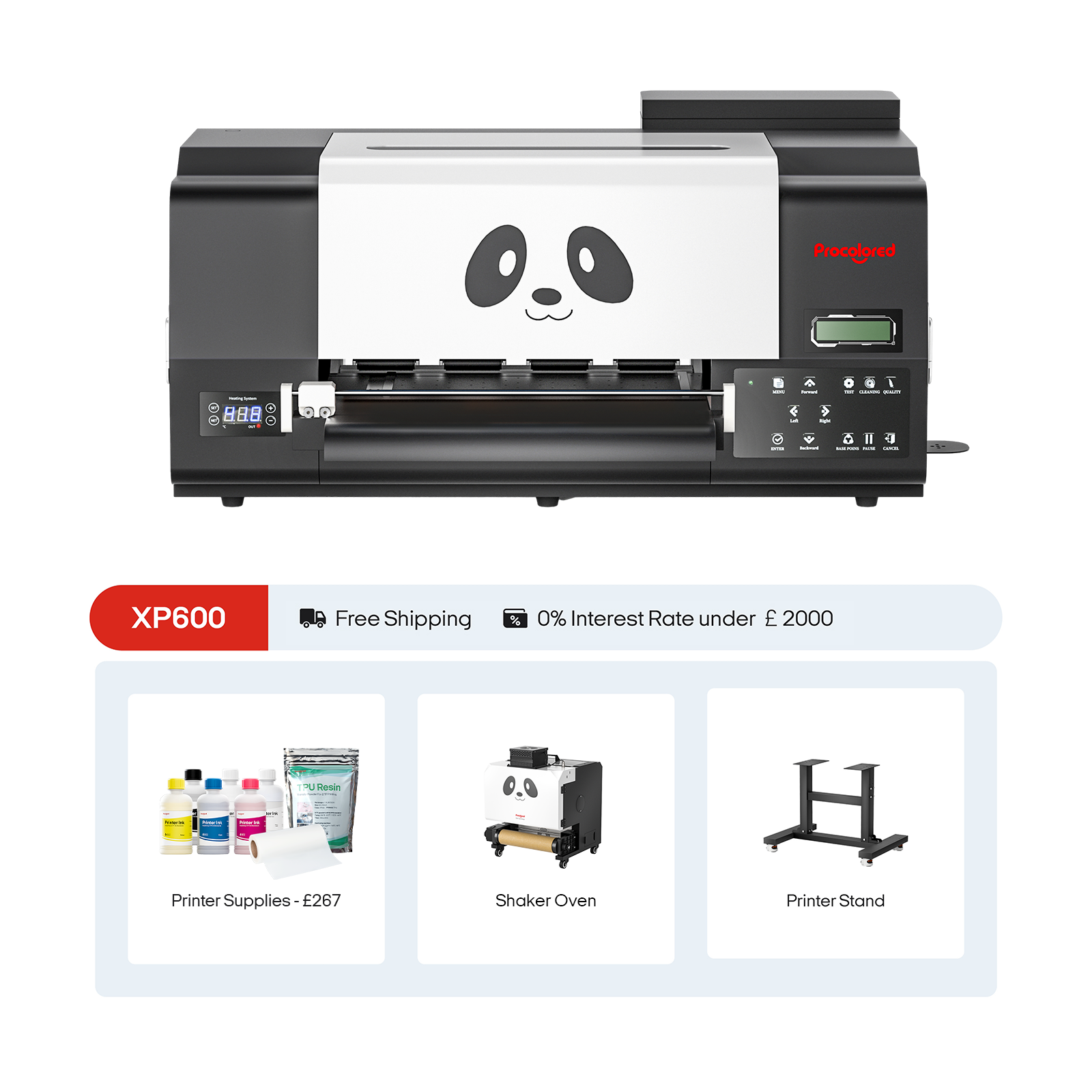 Procolored F13 Pro Panda Impresora DTF 13" A3 Doble XP600 + Soporte + Horno Agitador