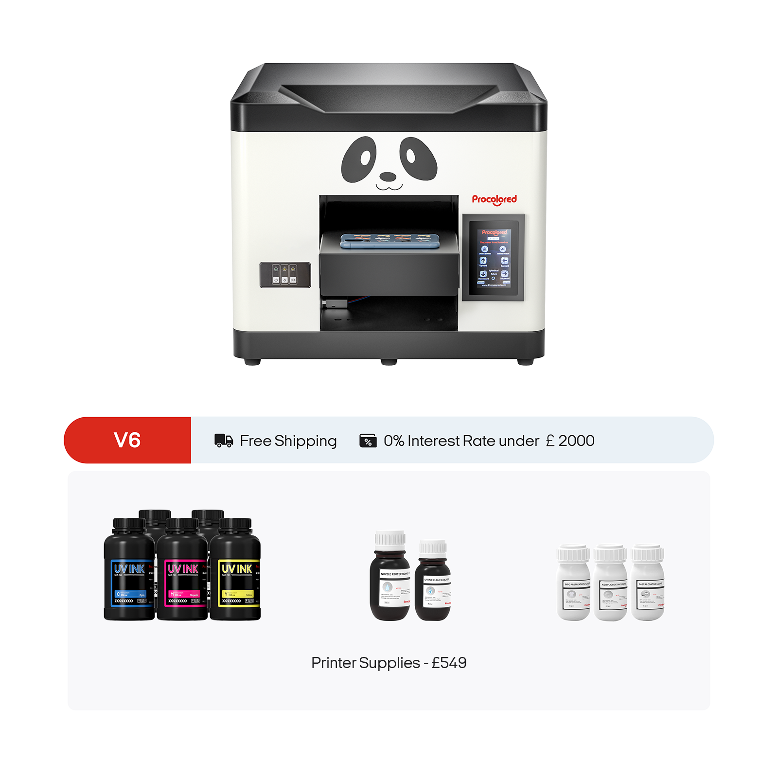 Stampante UV Procolored V6 Panda 6.7" A4 L800